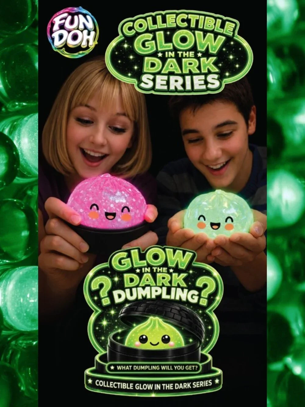 Fun Doh Glow in the Dark Mystery Dumpling Squishy Collectible
